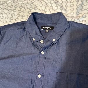 Express Men's Navy Casual Button-Down Shirt